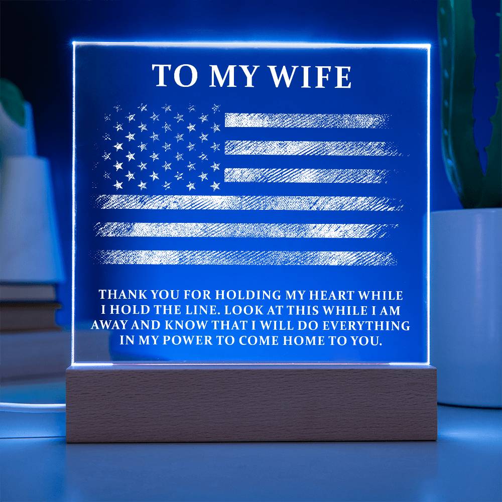 Military Wife Printed Square Shaped Acrylic Plaque-Express Your Love Gifts