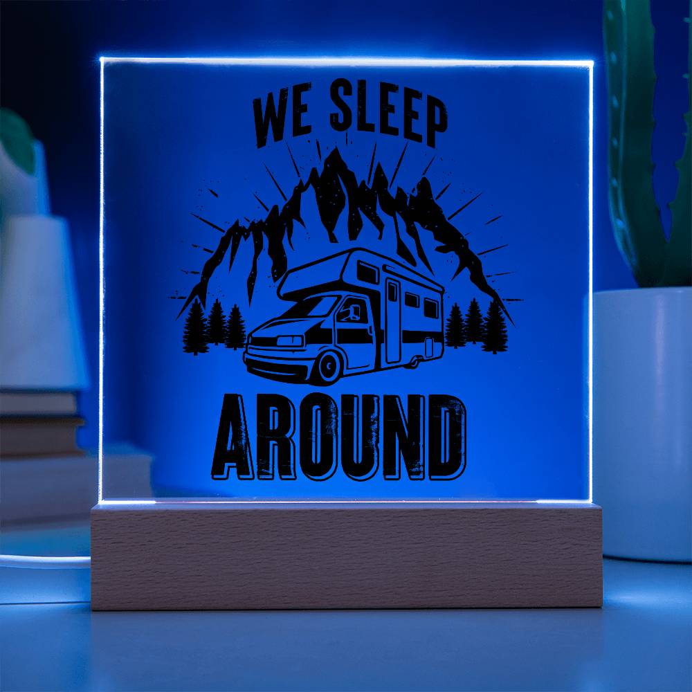 We Sleep Camping Printed Square Shaped Acrylic Plaque-Express Your Love Gifts