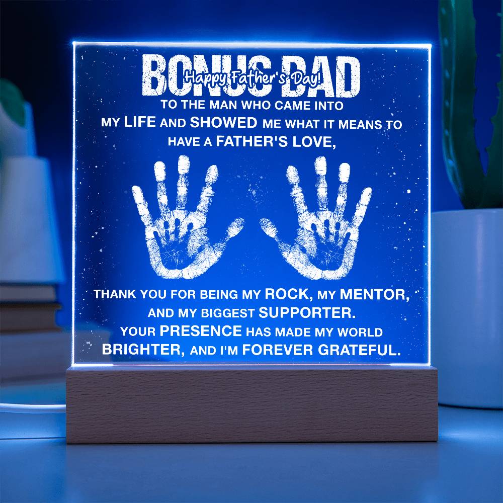 Bonus Dad To The Man Who Came Into Printed Square Shaped Acrylic Plaque-Express Your Love Gifts