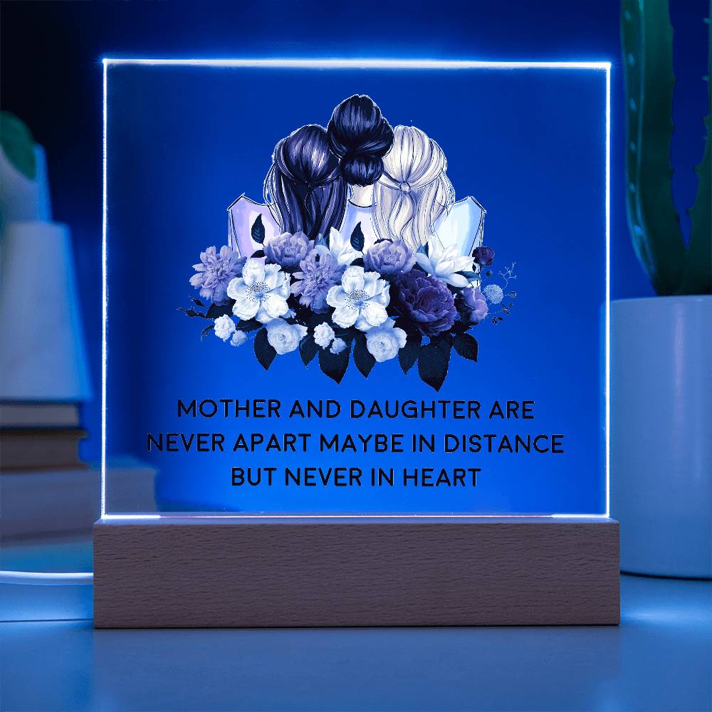 Mother and Daughter Are Never Apart Printed Square Shaped Acrylic Plaque-Express Your Love Gifts