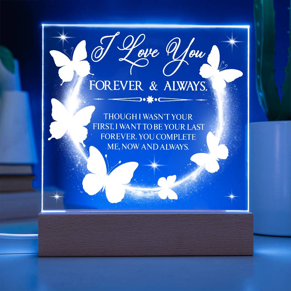 Butterfly Love Printed Square Shaped Acrylic Plaque-Express Your Love Gifts