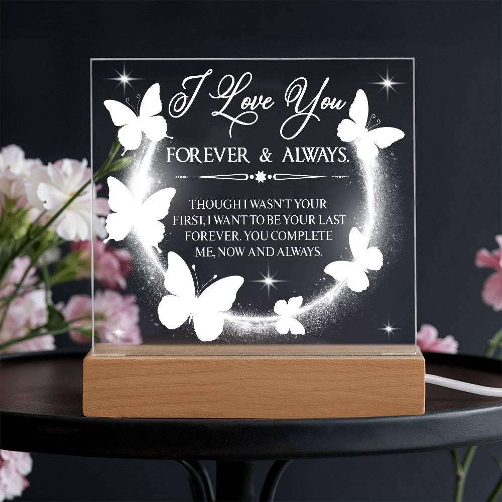 Butterfly Love Printed Square Shaped Acrylic Plaque-Express Your Love Gifts