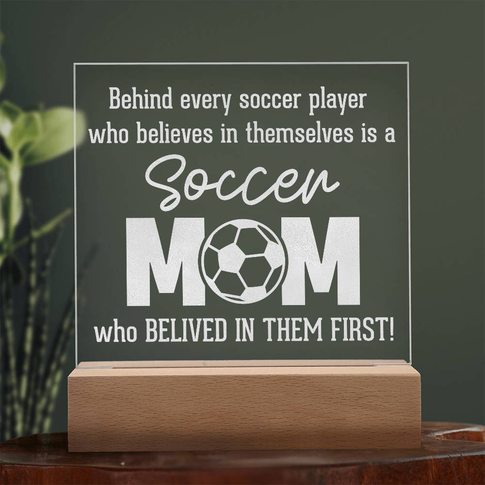 Behind Every Soccer Engraved Acrylic Square Plaque-Express Your Love Gifts