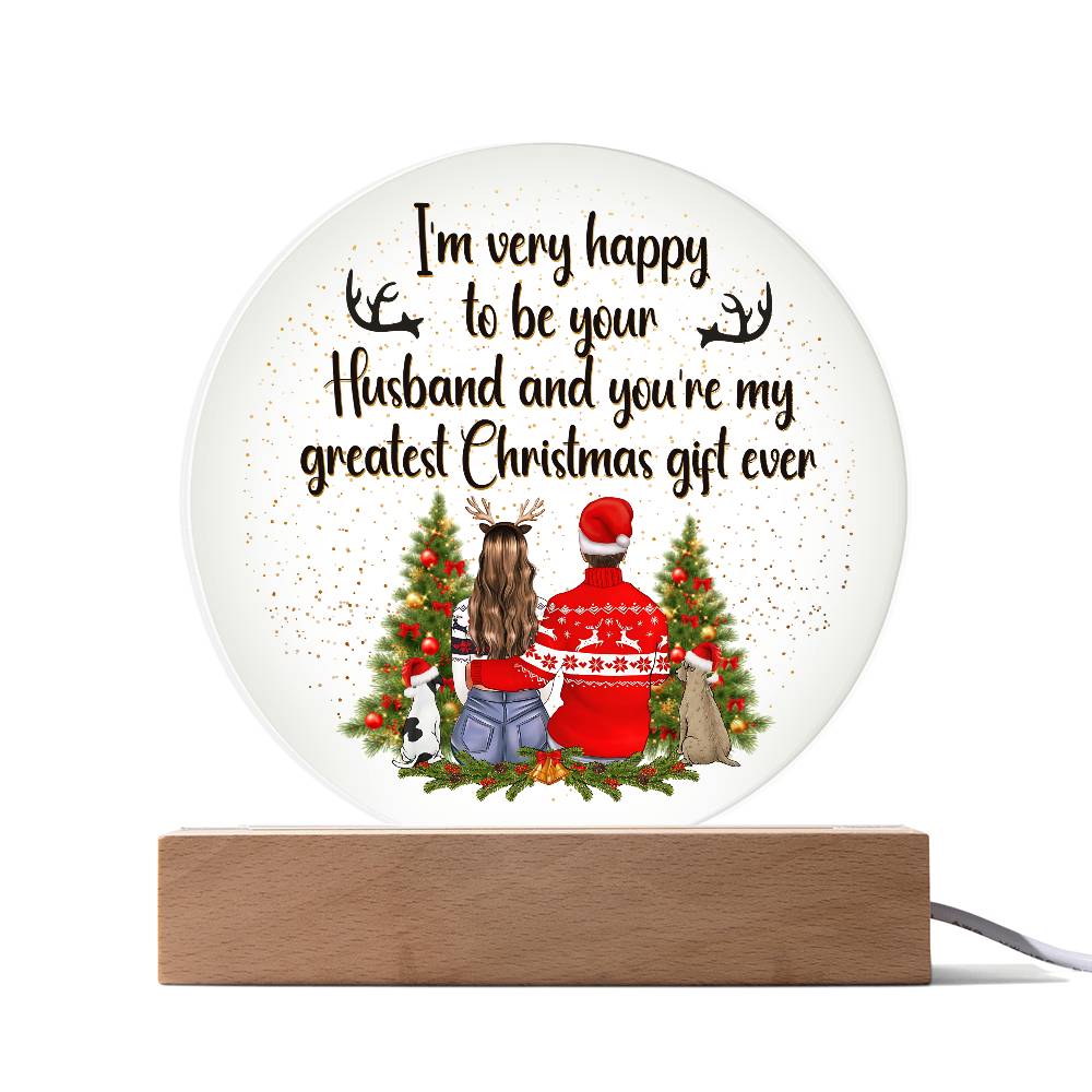 I'm Very Happy No Base Printed Circle Acrylic Plaque-Express Your Love Gifts