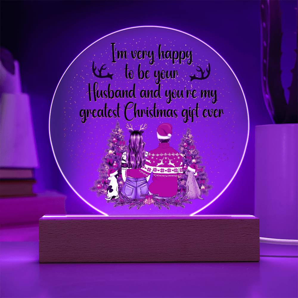 I'm Very Happy No Base Printed Circle Acrylic Plaque-Express Your Love Gifts