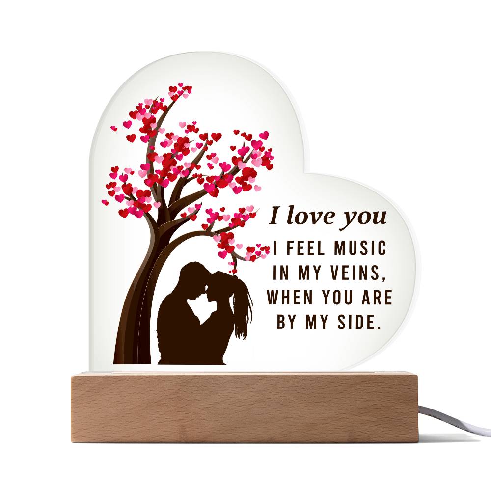 I Love You Printed Heart Shaped Acrylic Plaque-Express Your Love Gifts