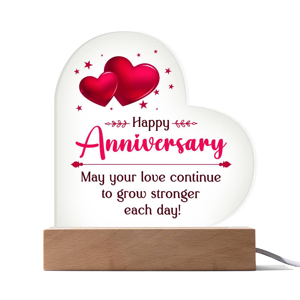 May Your Love Continue to Grow Printed Heart Shaped Acrylic Plaque-Express Your Love Gifts