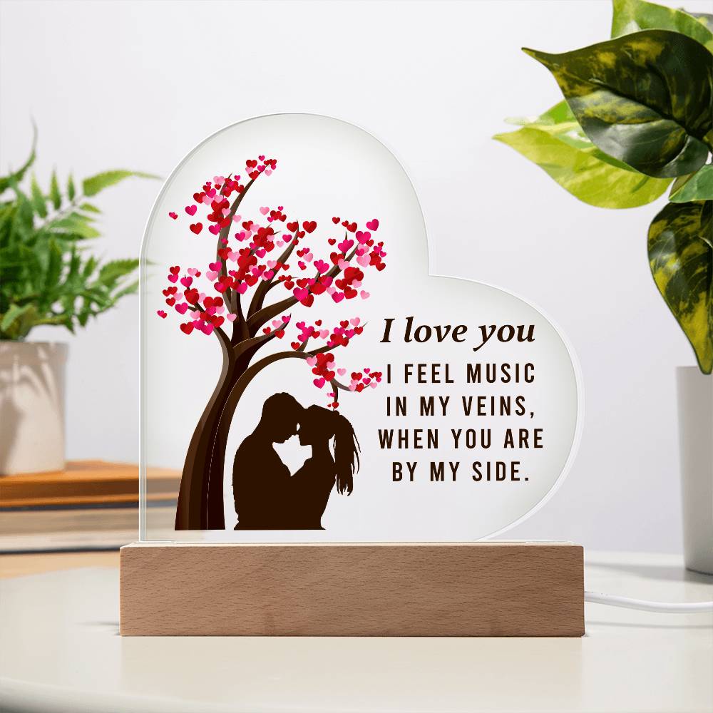 I Love You Printed Heart Shaped Acrylic Plaque-Express Your Love Gifts