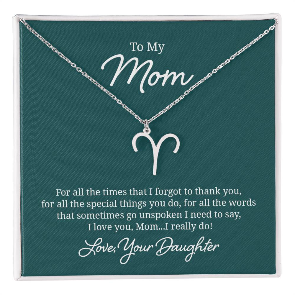 To My Mom For All The Times Zodiac Name Necklace-Express Your Love Gifts