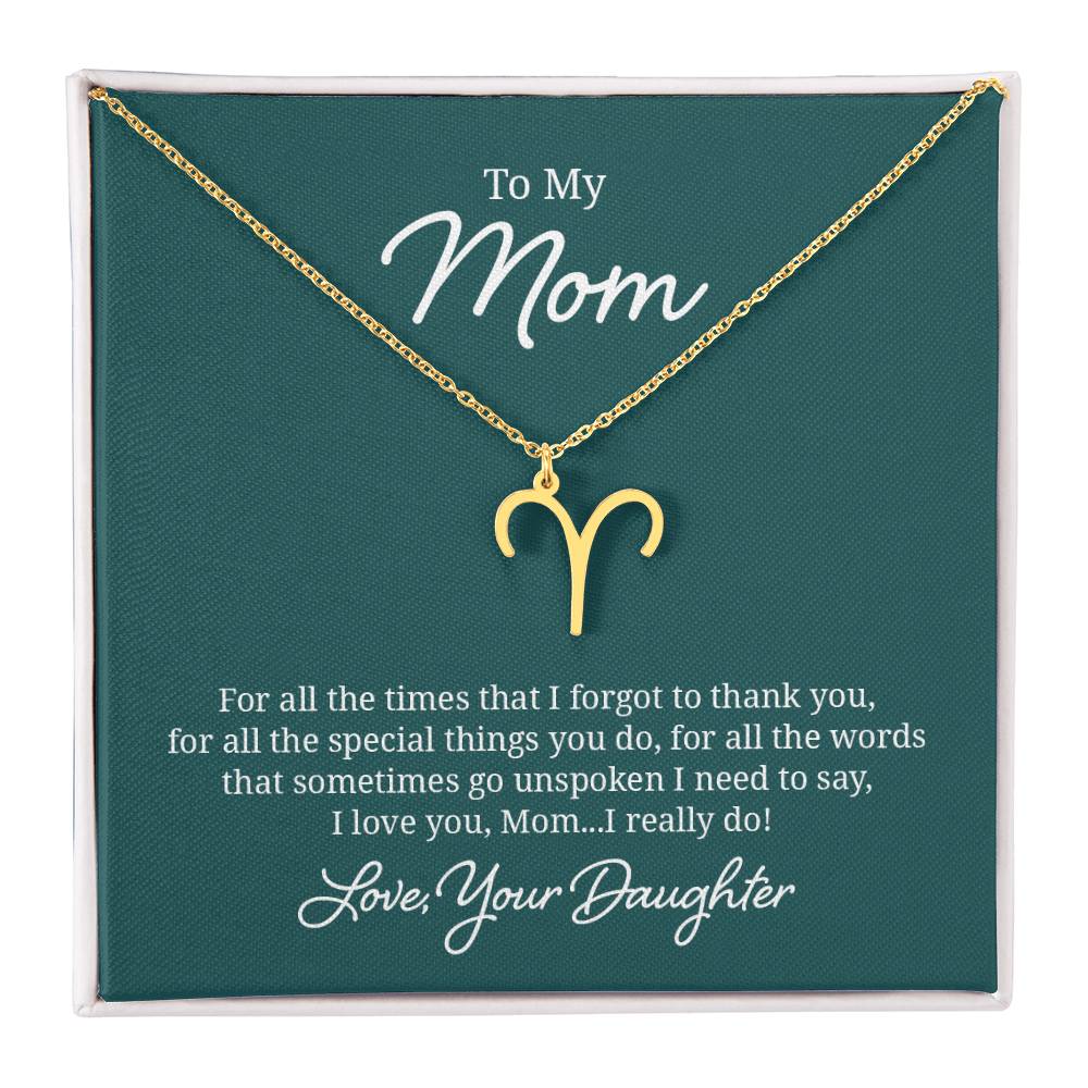 To My Mom For All The Times Zodiac Name Necklace-Express Your Love Gifts