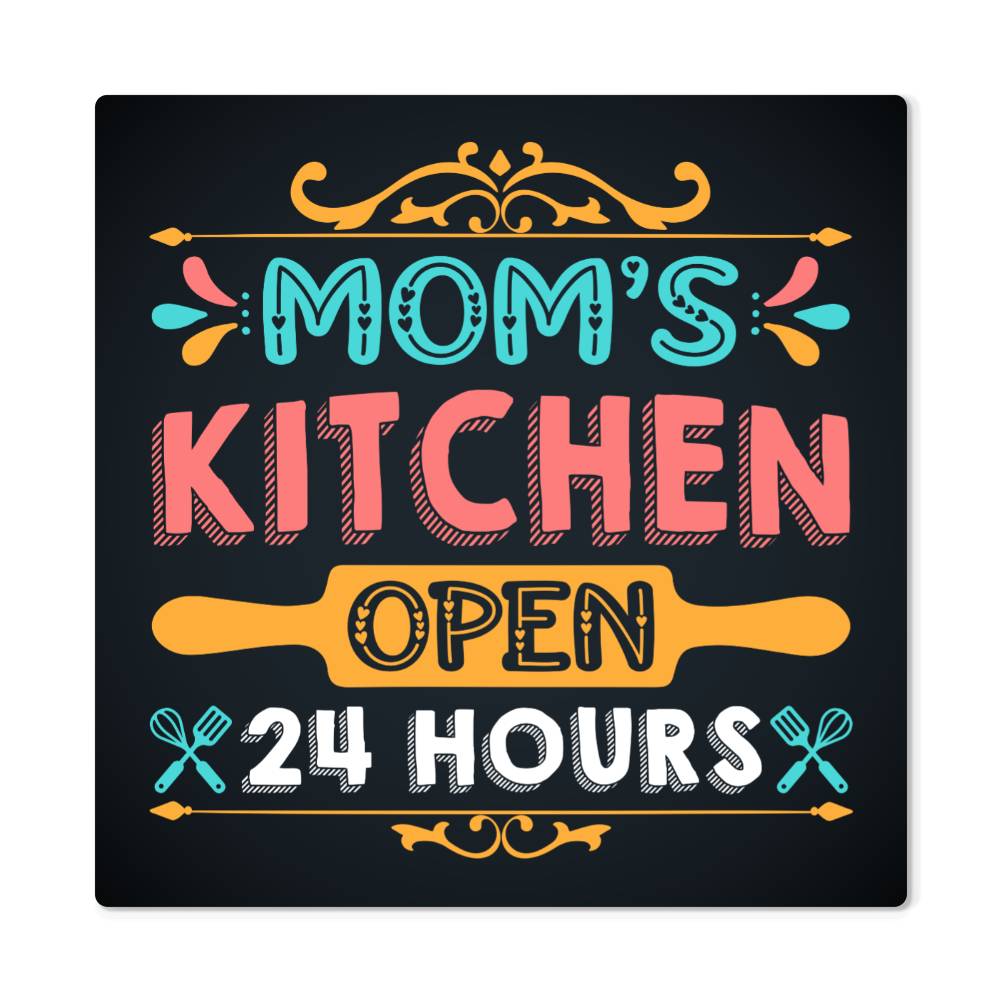 Mom's Kitchen Premium High Gloss Metal Print Personalized Aluminum Wall Art in Various Sizes-Express Your Love Gifts