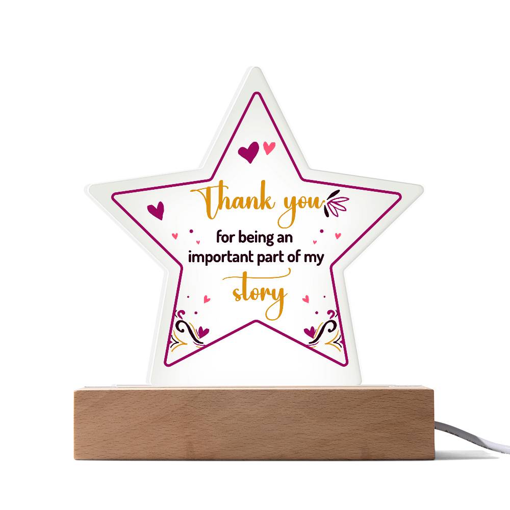 Thank You Printed Star Acrylic Plaque-Express Your Love Gifts