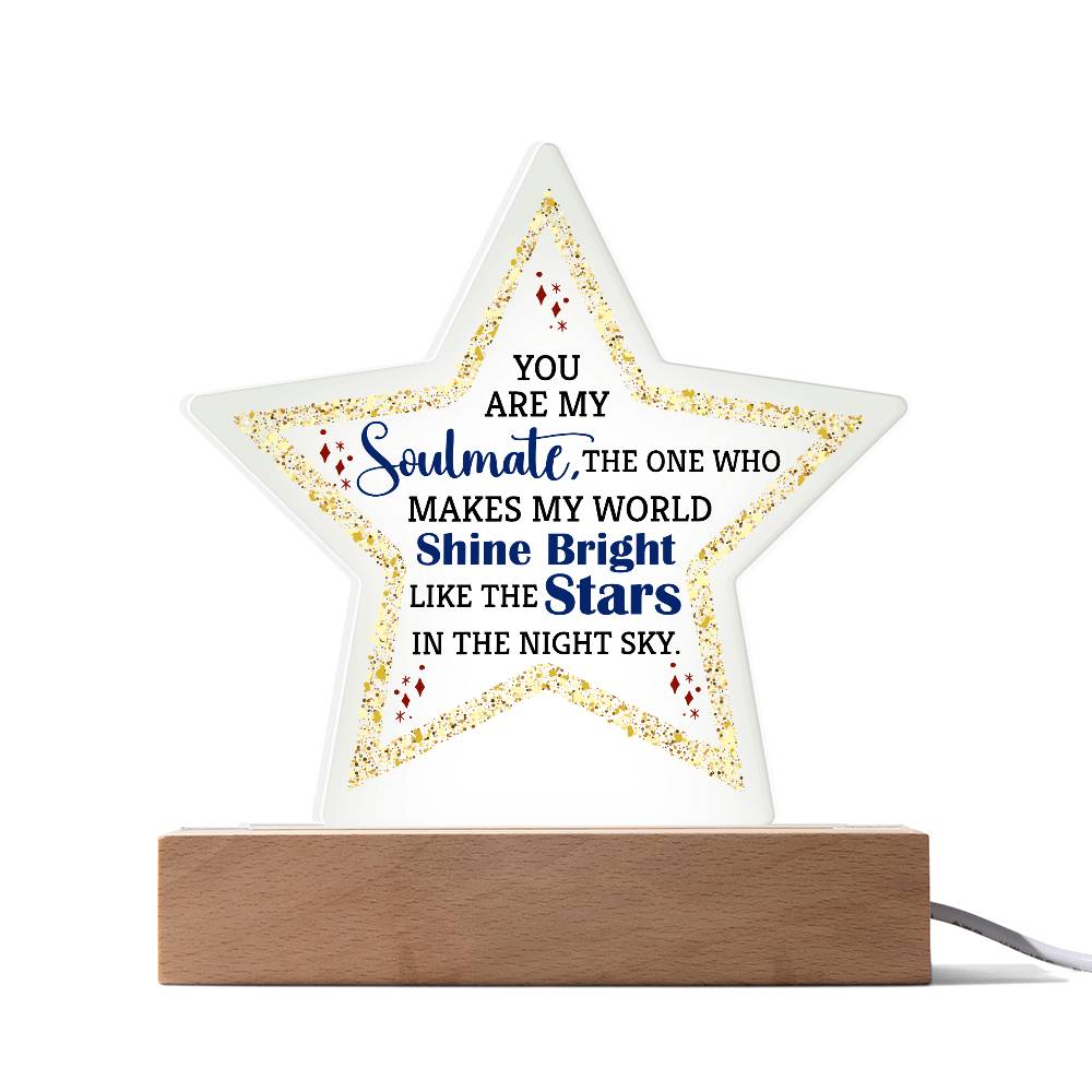 You Are My Soulmate Printed Star Acrylic Plaque-Express Your Love Gifts