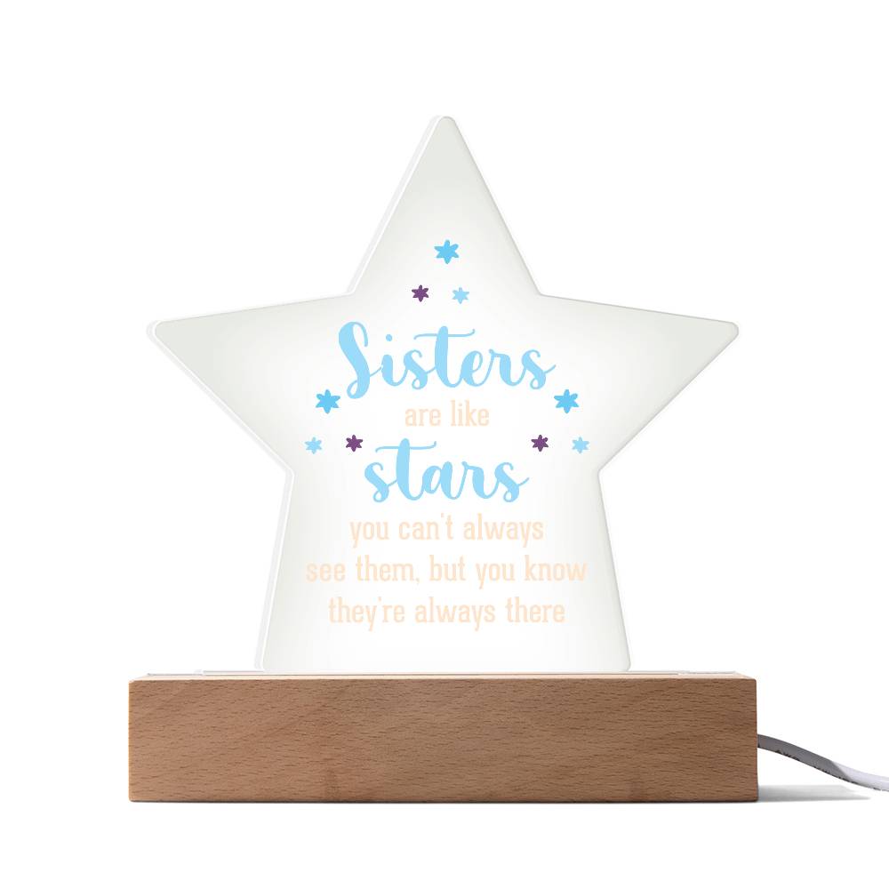 Sisters are Like Stars Printed Star Acrylic Plaque-Express Your Love Gifts