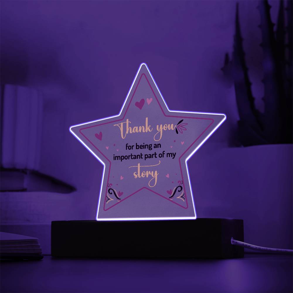 Thank You Printed Star Acrylic Plaque-Express Your Love Gifts