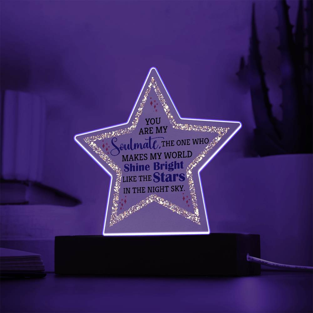 You Are My Soulmate Printed Star Acrylic Plaque-Express Your Love Gifts