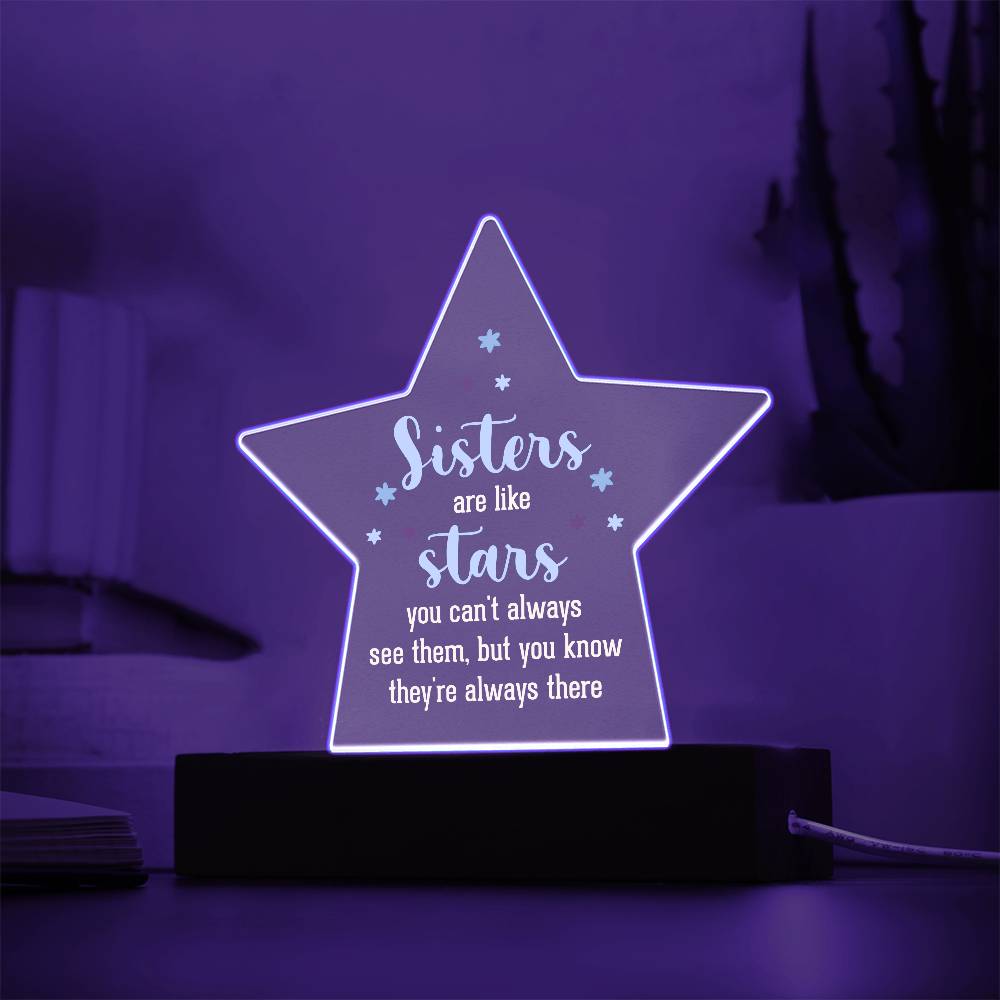 Sisters are Like Stars Printed Star Acrylic Plaque-Express Your Love Gifts