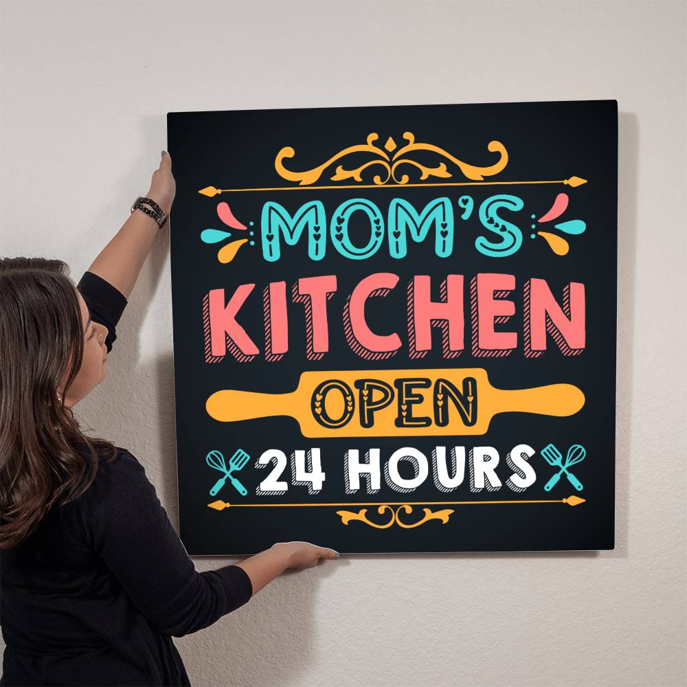 Mom's Kitchen Premium High Gloss Metal Print Personalized Aluminum Wall Art in Various Sizes-Express Your Love Gifts