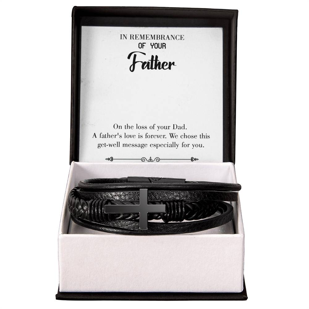 A Father&#39;s Love Men&#39;s Cross Bracelet - Vegan Leather with Stainless Steel-Express Your Love Gifts