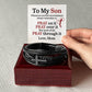 To My Son From Mom Pray on it Men's Cross Bracelet - Vegan Leather with Stainless Steel-Express Your Love Gifts
