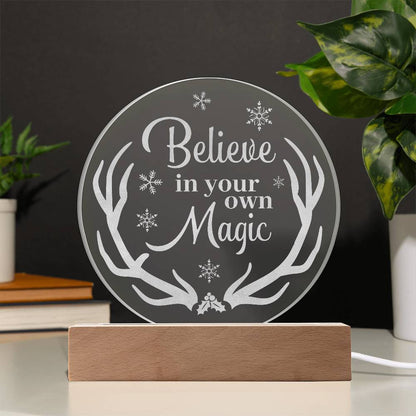 Believe In your Own Engraved Acrylic Circle Plaque-Express Your Love Gifts