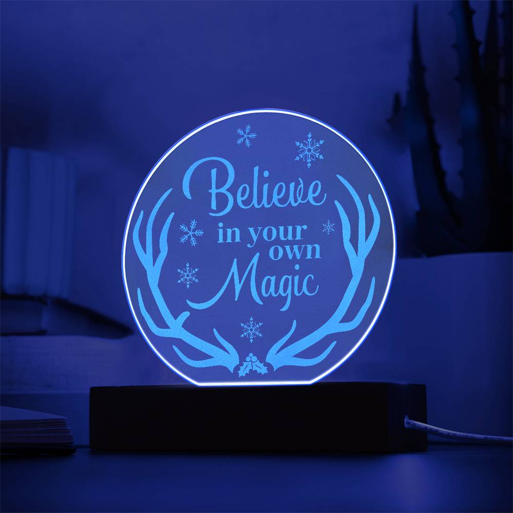 Believe In your Own Engraved Acrylic Circle Plaque-Express Your Love Gifts