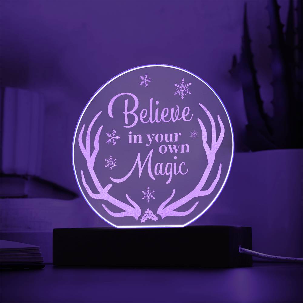 Believe In your Own Engraved Acrylic Circle Plaque-Express Your Love Gifts