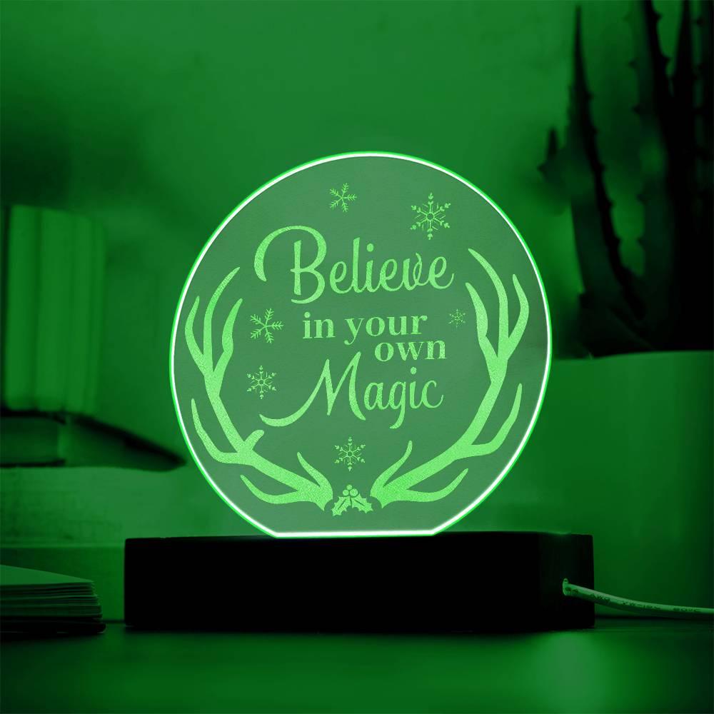 Believe In Engraved Acrylic Circle Plaque-Express Your Love Gifts