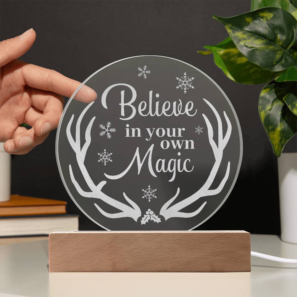 Believe In your Own Engraved Acrylic Circle Plaque-Express Your Love Gifts