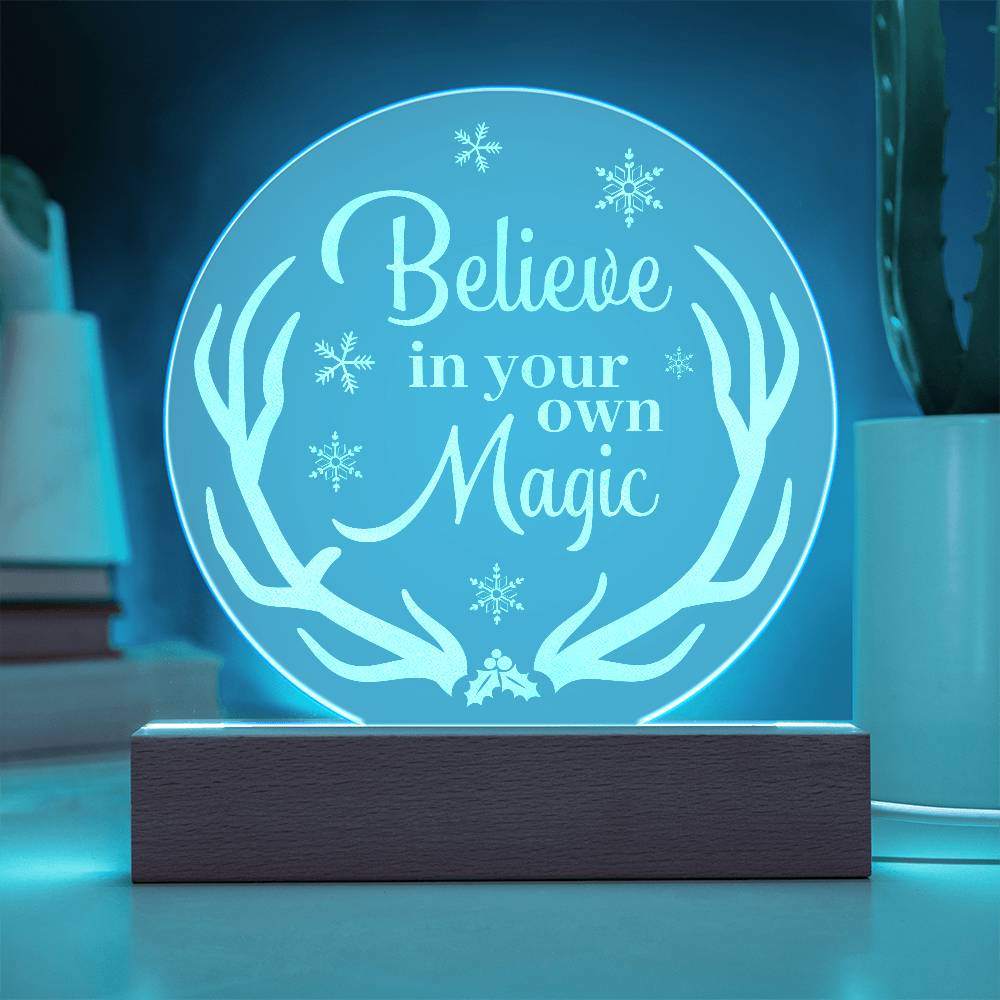 Believe In your Own Engraved Acrylic Circle Plaque-Express Your Love Gifts