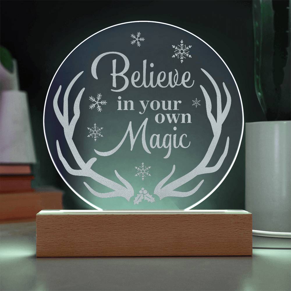 Believe In your Own Engraved Acrylic Circle Plaque-Express Your Love Gifts