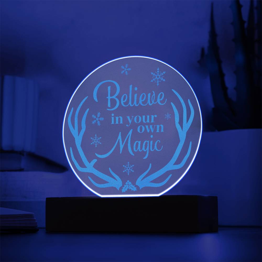 Believe In your Own Engraved Acrylic Circle Plaque-Express Your Love Gifts