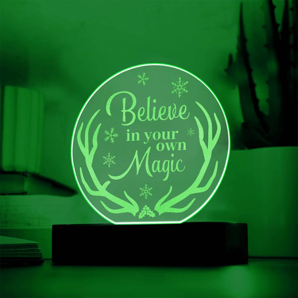 Believe In your Own Engraved Acrylic Circle Plaque-Express Your Love Gifts