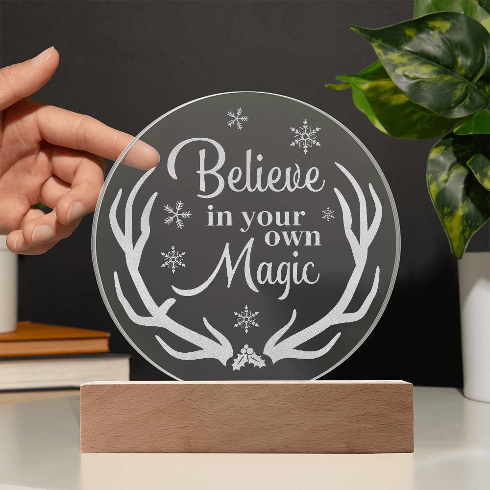 Believe In your Own Engraved Acrylic Circle Plaque-Express Your Love Gifts