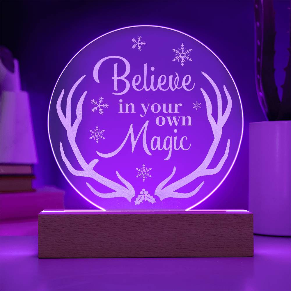 Believe In your Own Engraved Acrylic Circle Plaque-Express Your Love Gifts