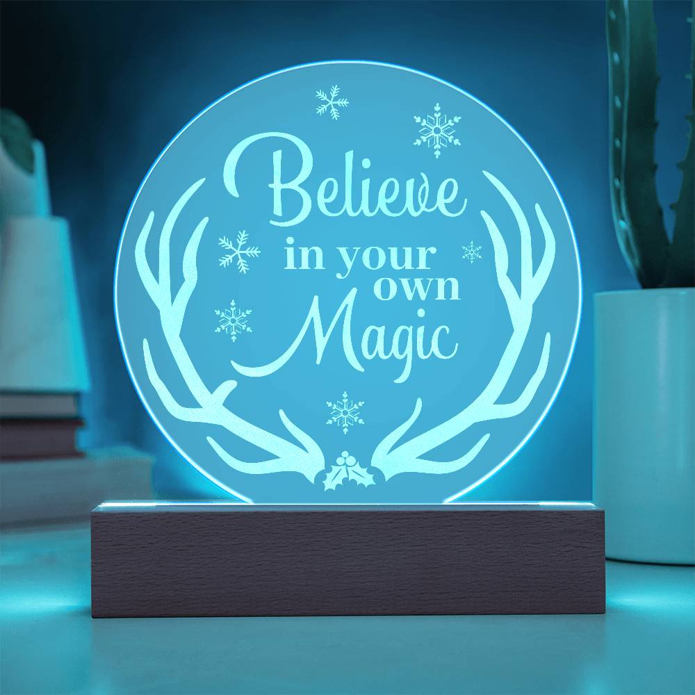 Believe In your Own Engraved Acrylic Circle Plaque-Express Your Love Gifts