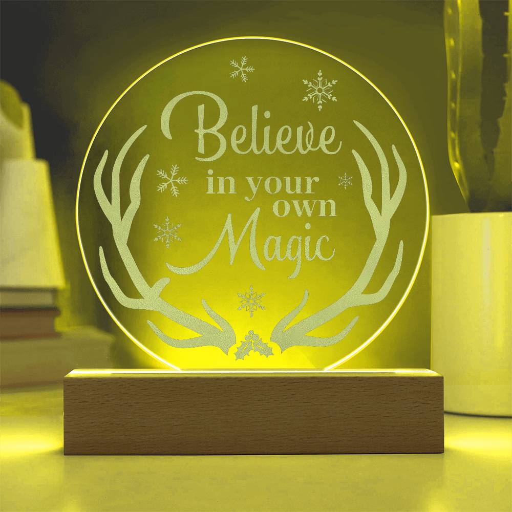 Believe In your Own Engraved Acrylic Circle Plaque-Express Your Love Gifts