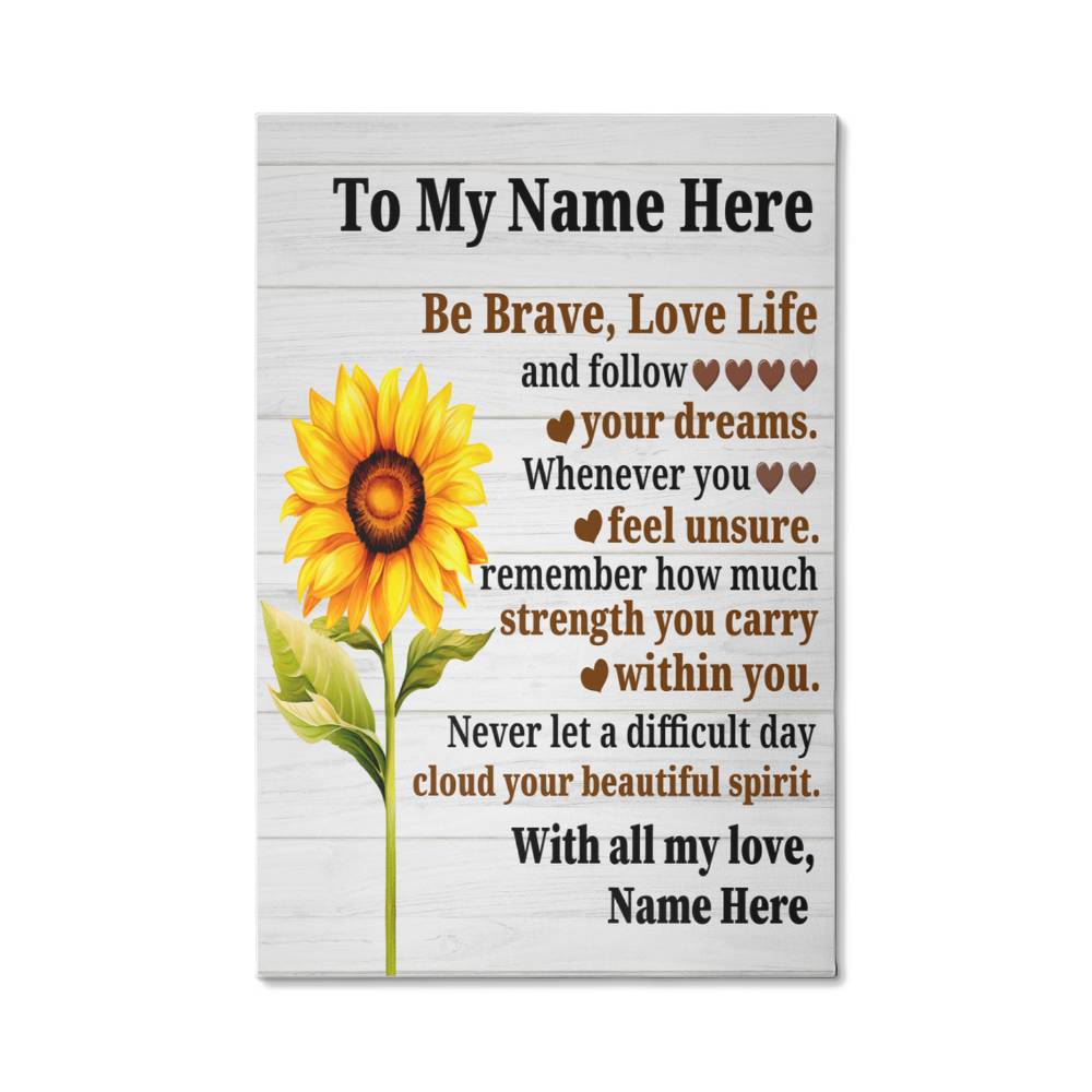 Personalized Be Brave Canvas-Express Your Love Gifts