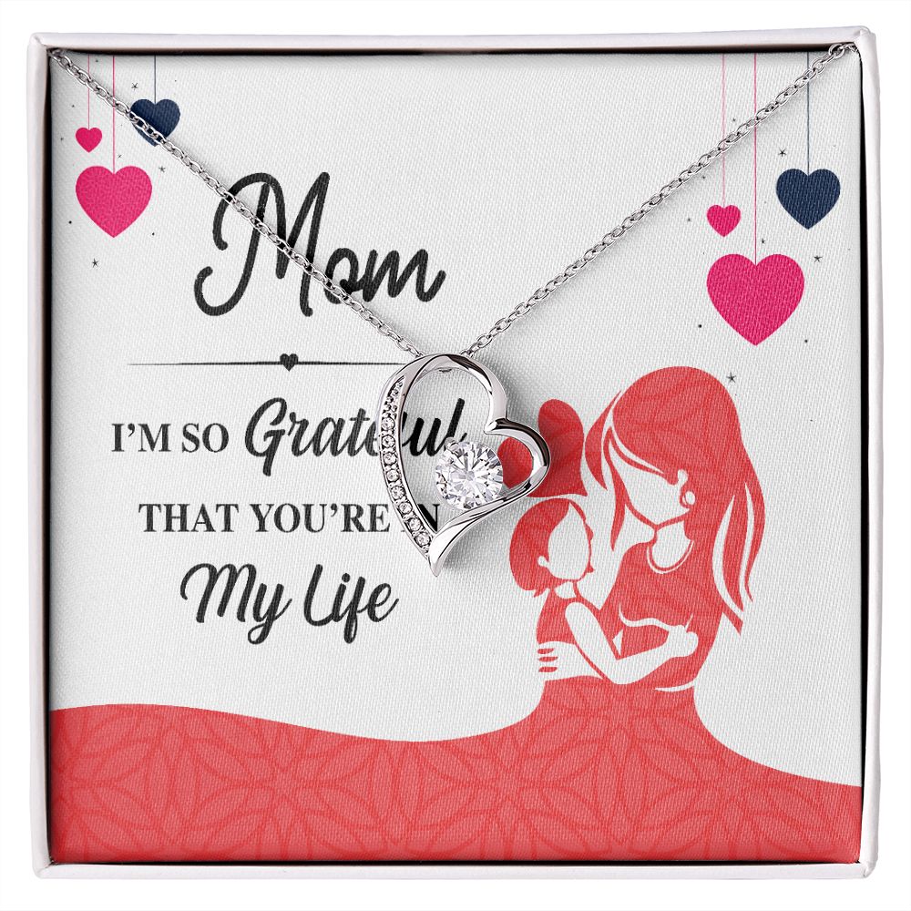Mom I'm So Grateful Forever Necklace w Message Card-Express Your Love Gifts
