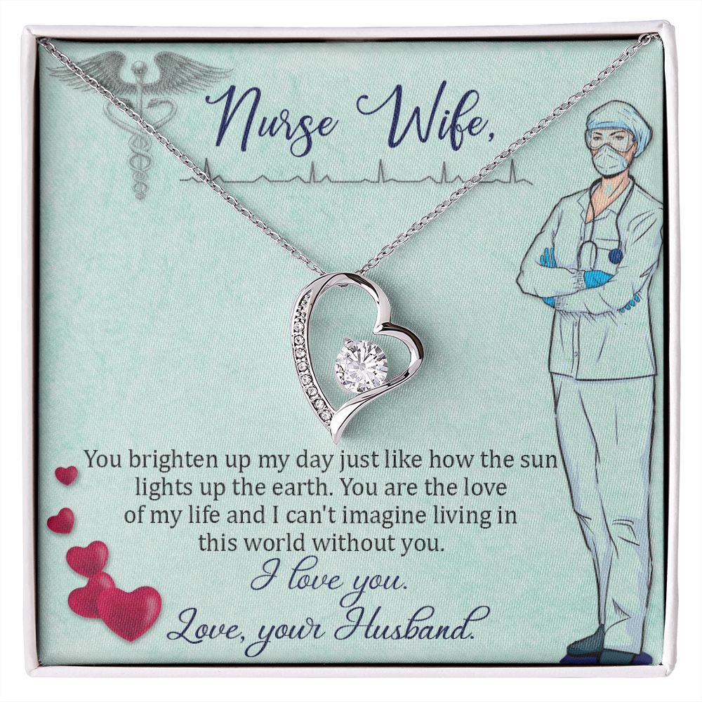 To my Nurse Wife Forever Necklace w Message Card-Express Your Love Gifts