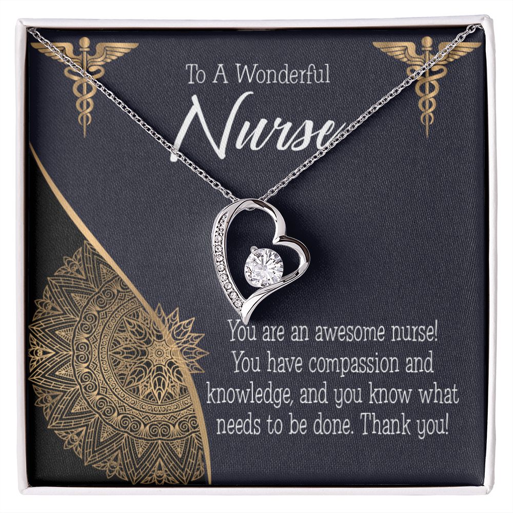 Awesome Nurse Forever Necklace w Message Card-Express Your Love Gifts