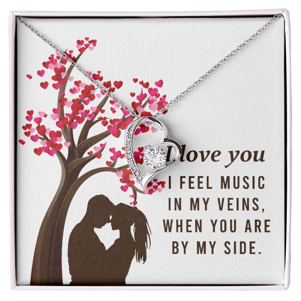 By My Side Forever Necklace w Message Card-Express Your Love Gifts