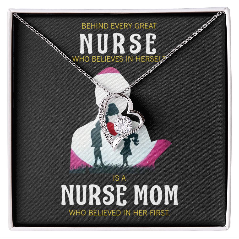 Behind Every Mom Nurse Forever Necklace w Message Card-Express Your Love Gifts