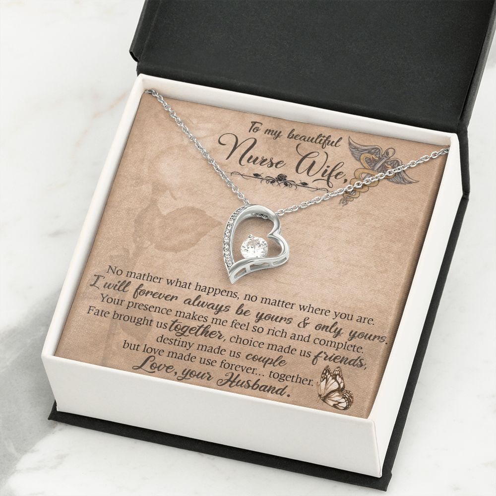 To my Wife Nurse In This Difficult Time Forever Necklace w Message Card-Express Your Love Gifts