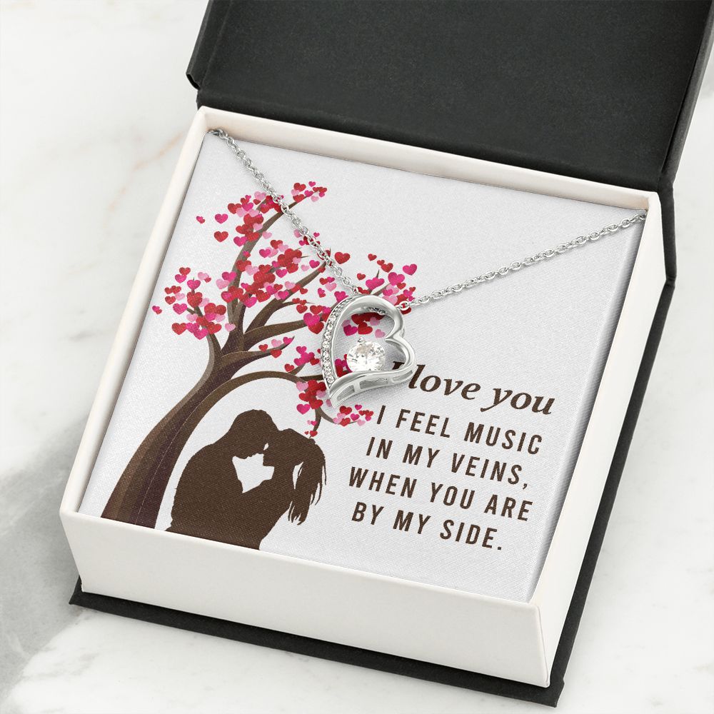 By My Side Forever Necklace w Message Card-Express Your Love Gifts