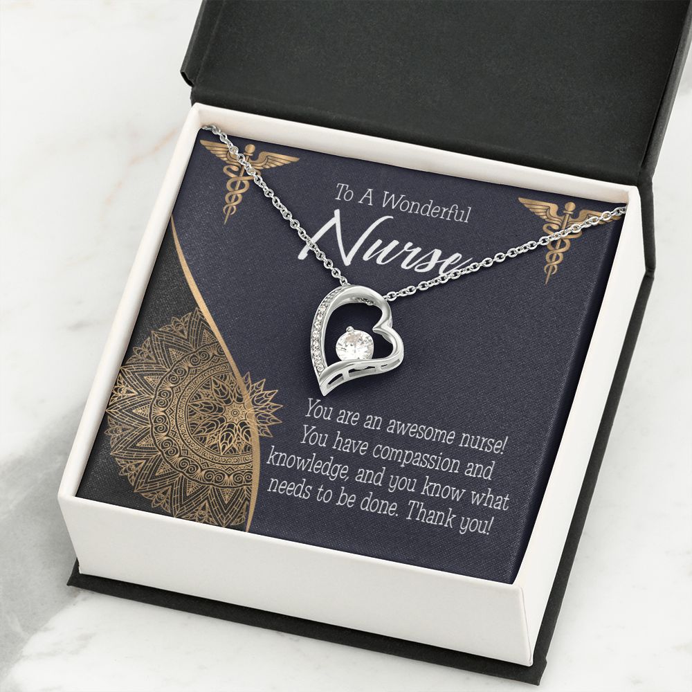 Awesome Nurse Forever Necklace w Message Card-Express Your Love Gifts