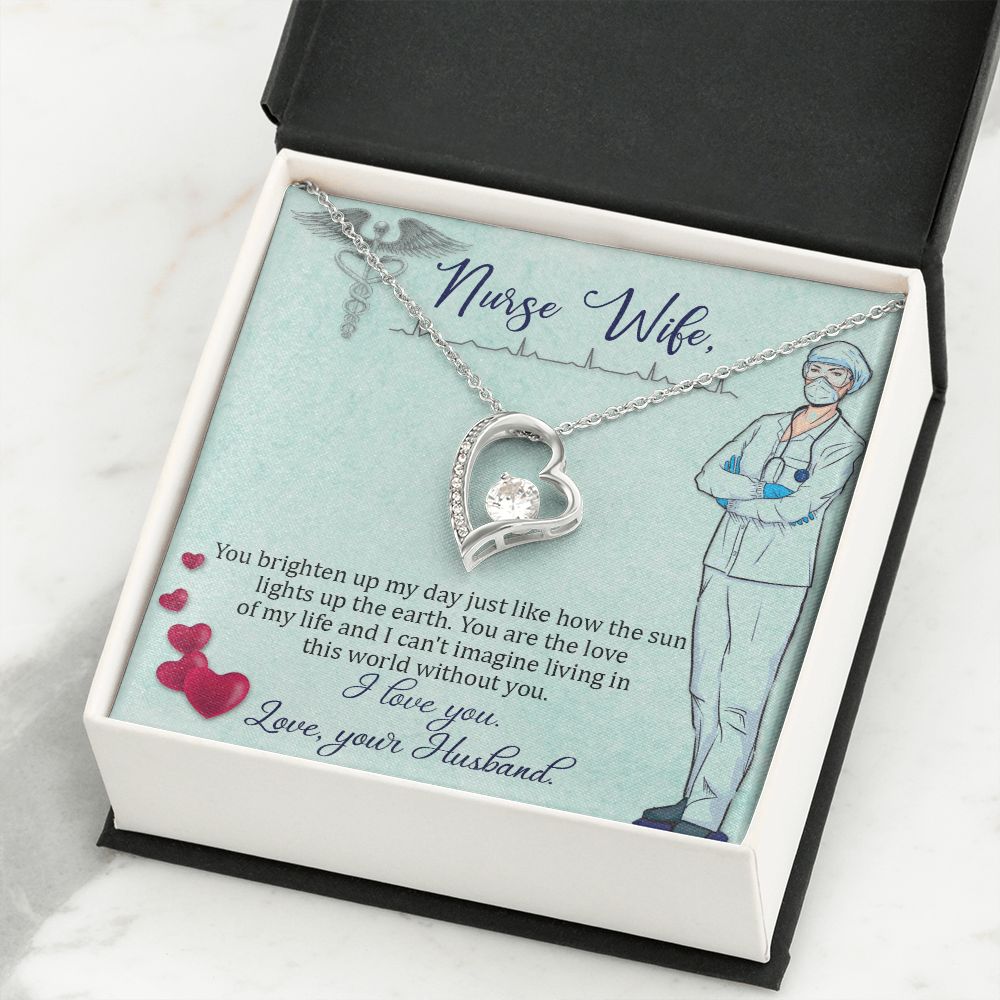 To my Nurse Wife Forever Necklace w Message Card-Express Your Love Gifts