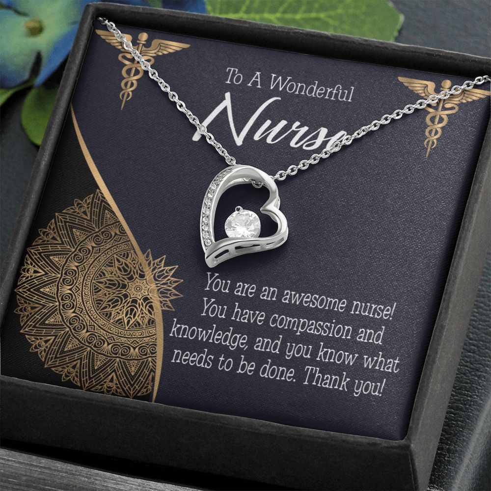 Awesome Nurse Forever Necklace w Message Card-Express Your Love Gifts