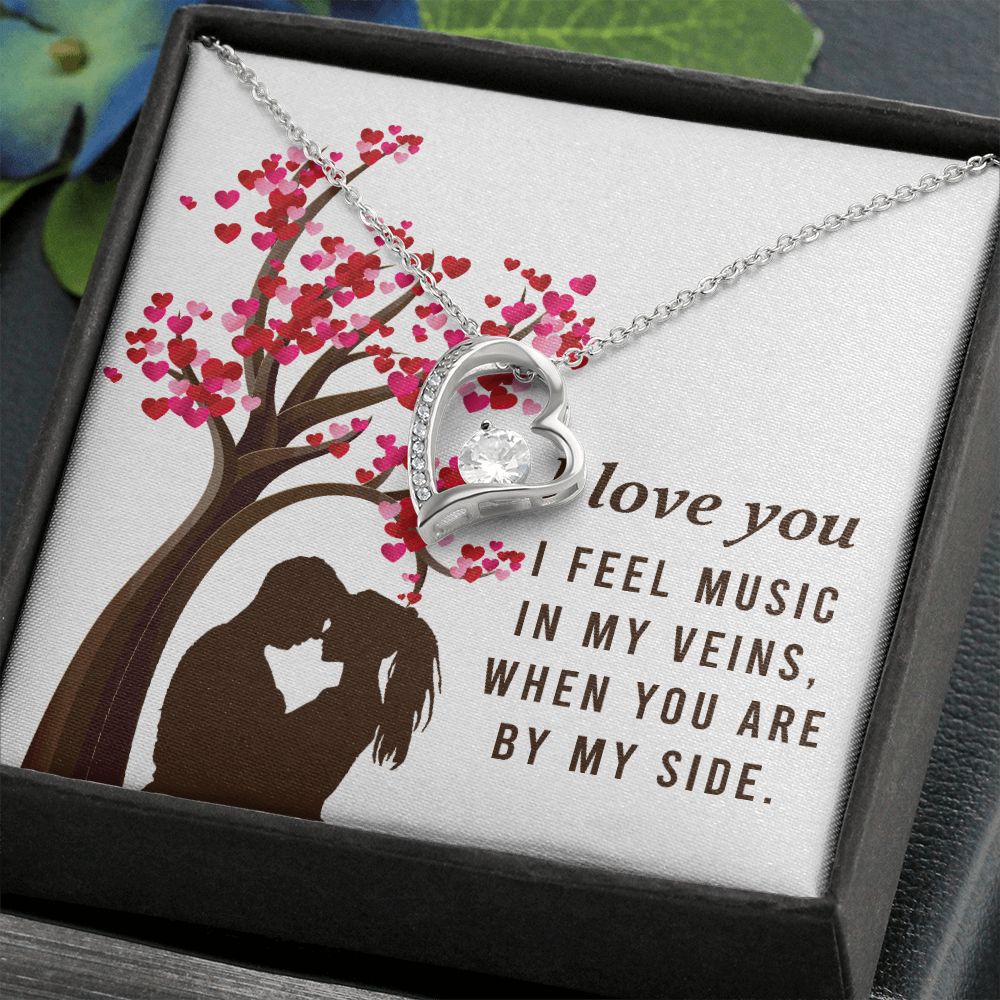 By My Side Forever Necklace w Message Card-Express Your Love Gifts