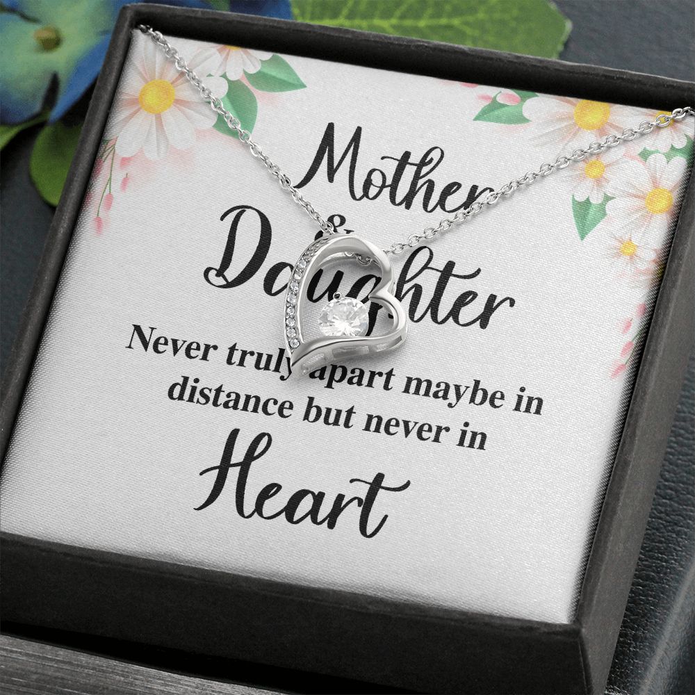 Mother and Daughter Never Truly Apart Forever Necklace w Message Card-Express Your Love Gifts